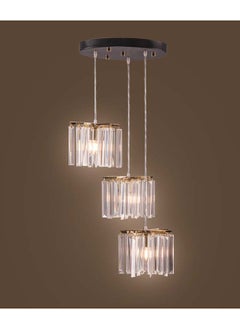 Hanging/3 Crystal Bar Fans  (Salter Gold X Matte Black Spray) With Crystal