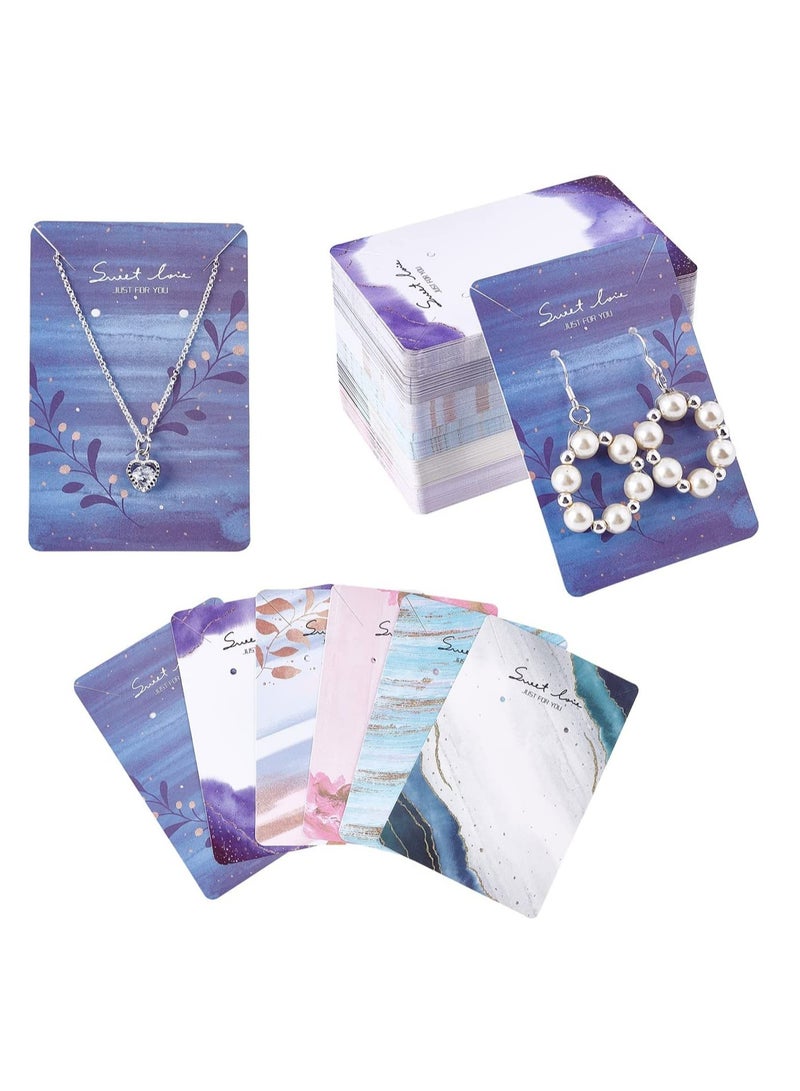SYOSI 120Pcs Necklace Display Cards - 6 Elegant Designs for DIY Jewelry Styles Card Earring Holder Blank Colorful Paper Tags 2.36x6.54x0.08inches - Image 1