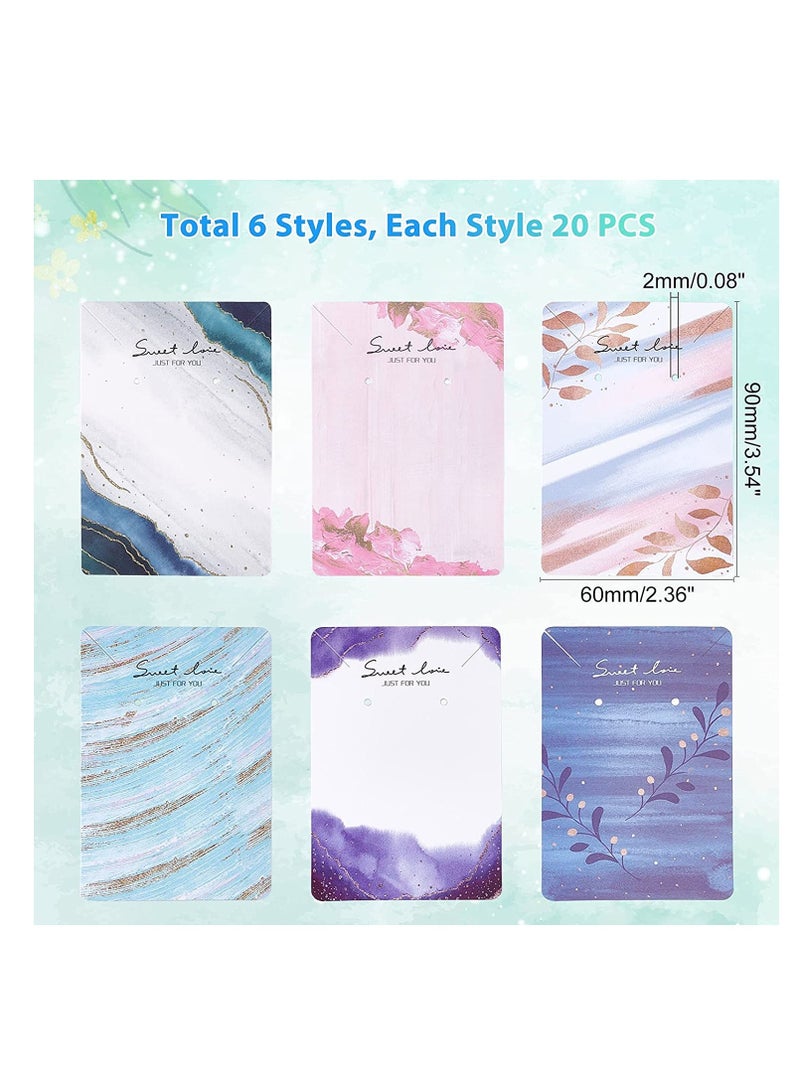 SYOSI 120Pcs Necklace Display Cards - 6 Elegant Designs for DIY Jewelry Styles Card Earring Holder Blank Colorful Paper Tags 2.36x6.54x0.08inches - Image 2