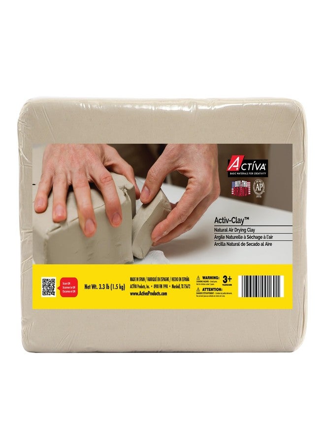Activa Activ-Clay, White, Natural Air Dry Clay, 3.3lb (1.5kg) | Strong & Fine Grained, Perfect for Everyday Use - Image 1