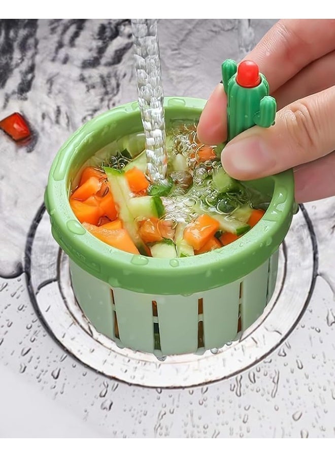 Cactus Kitchen Sink Drain Strainer, 2024 New Kitchen Waste Collector Filter, Press Automatic Dumping Basket, Multi-Functional Home Use Cactus Sink Draining Basket Filter Net Lifting Basket - Image 4