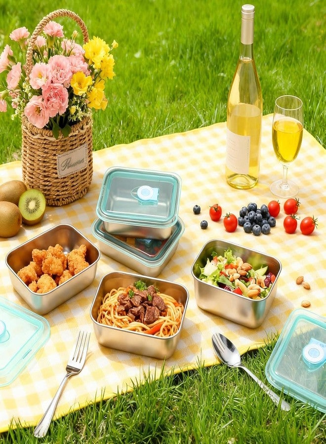 Honbuty Stainless Steel Food Storage Containers with Lids | Leakproof, Oven & Freezer Safe | Meal Prep & Lunch Boxes | Snack Container | Reusable Meal Prep Boxes (2) - Image 5