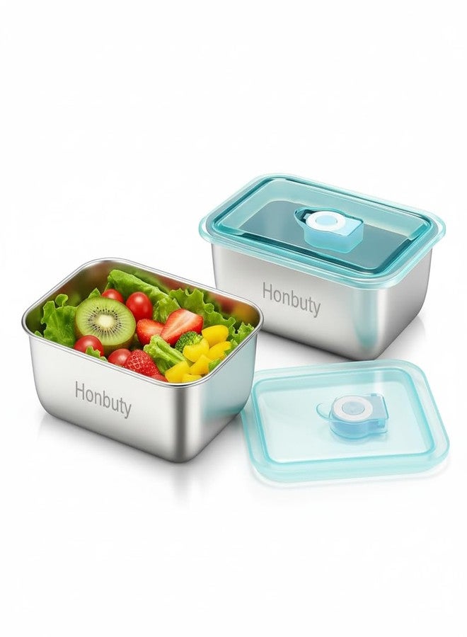 Honbuty Stainless Steel Food Storage Containers with Lids | Leakproof, Oven & Freezer Safe | Meal Prep & Lunch Boxes | Snack Container | Reusable Meal Prep Boxes (2) - Image 1