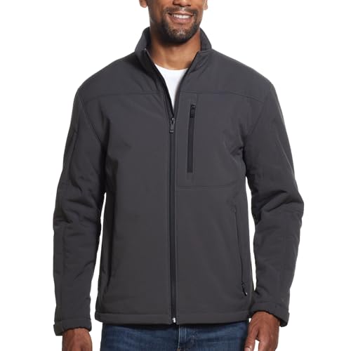 Weatherproof Men's Softshell Jacket for Men, Wind & Water Resistant, Breathable Midweight Outdoor Coat, Lightweight Windbreaker for Spring, Fall & Winter - Charcoal, Large - Image 1