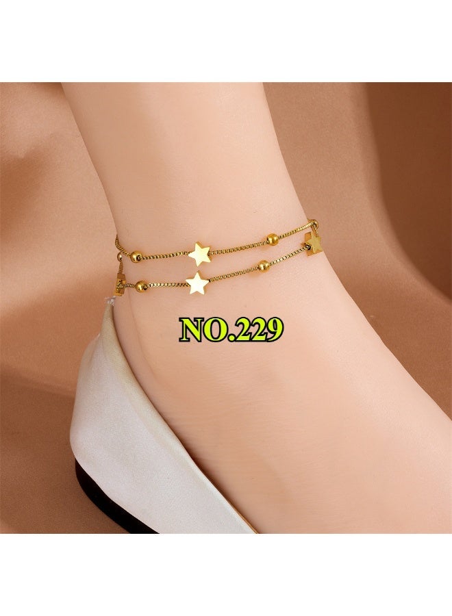 يوكانبي خلخال أنيق للنساء – تصاميم LOVE، أقحوان، فراشات، حبل أحمر والمزيد | قابل للتعديل وعصري - Image 2