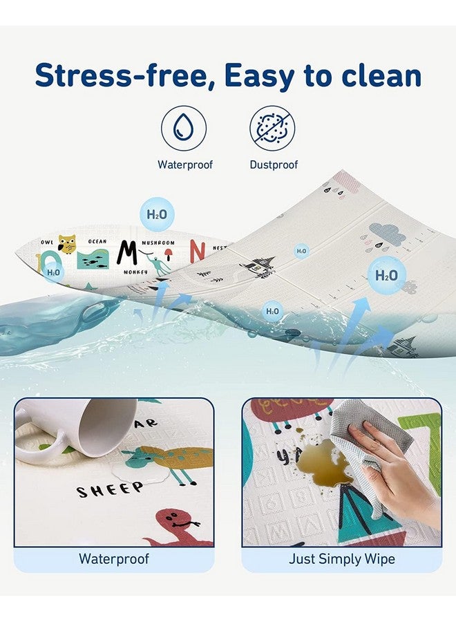 DONDA Foldable Foam Baby Play Mat, Waterproof, Portable Double Side Soft Reversible, Non Toxic Bpa Free, Baby Play Crawl Floor Mat Toddler, Infant & Kids (Multicolor) (Blue Road Mat) - Image 3