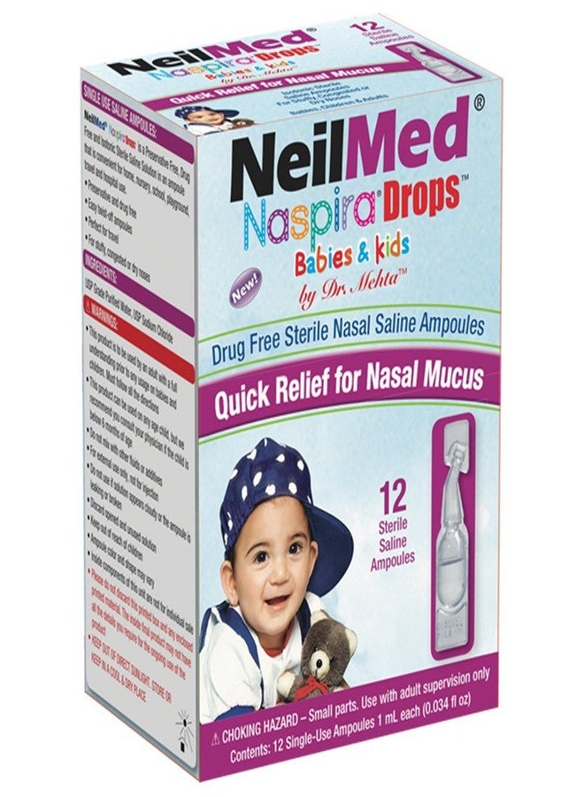 NeilMed Naspira Drops - Easy twist-off 12ct Ampoules, (Packaging May Vary - Image 1