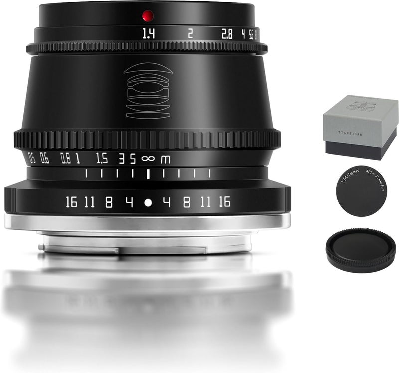 TTArtisan 35mm F1.4 APS-C Manual Focus Lens for Fuji X Mount Camera X-A10 X-A20 X-A3 X-A5 X-A7 X-M1 X-H1 X-T10 X-T2 X-T20 X-T3 X-T30 X-T4 X-T100 X-T200 X-Pro1 X-Pro2 X-Pro3 X-E1 X-E2S X-E3 Black - Image 1