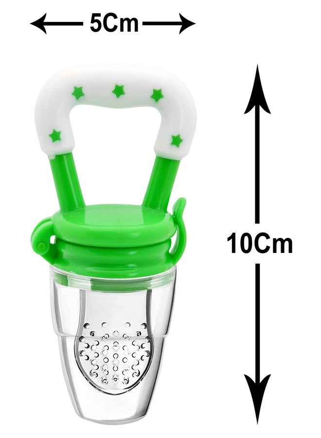 Joy Buzz Baby Feeding Product | Fruit Feeder Teether (1 Pcs) with 1 PCS Silicone Baby Food Dispensing Spoon 90ML and 6 Pcs Bib Set Combo Pack (Set of 8 Green) - Image 4