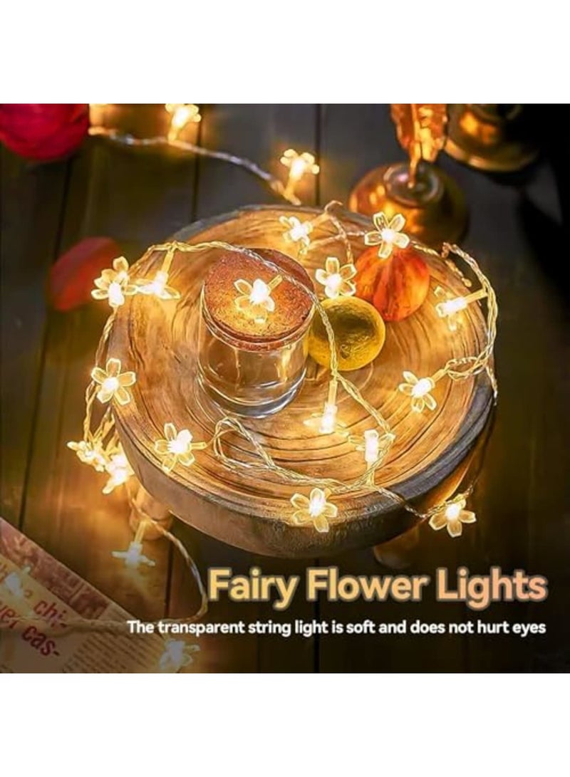 Barakah Cherry Blossom Flower Fairy Lights, Diwali Lights - 40 LED Battery Operated String Lights for Indoor/Outdoor Use, Waterproof Decor for Wedding, Garden, Bedroom, and More (6m, 40 Lights) - Image 4