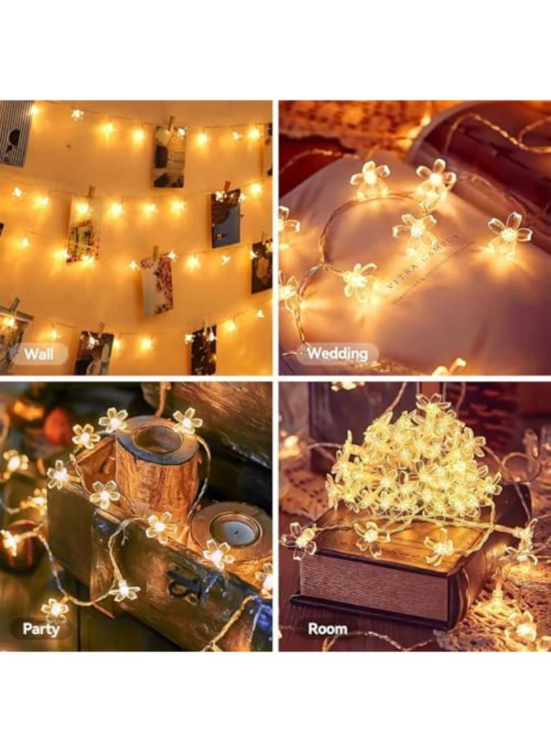 Barakah Cherry Blossom Flower Fairy Lights, Diwali Lights - 40 LED Battery Operated String Lights for Indoor/Outdoor Use, Waterproof Decor for Wedding, Garden, Bedroom, and More (6m, 40 Lights) - Image 3
