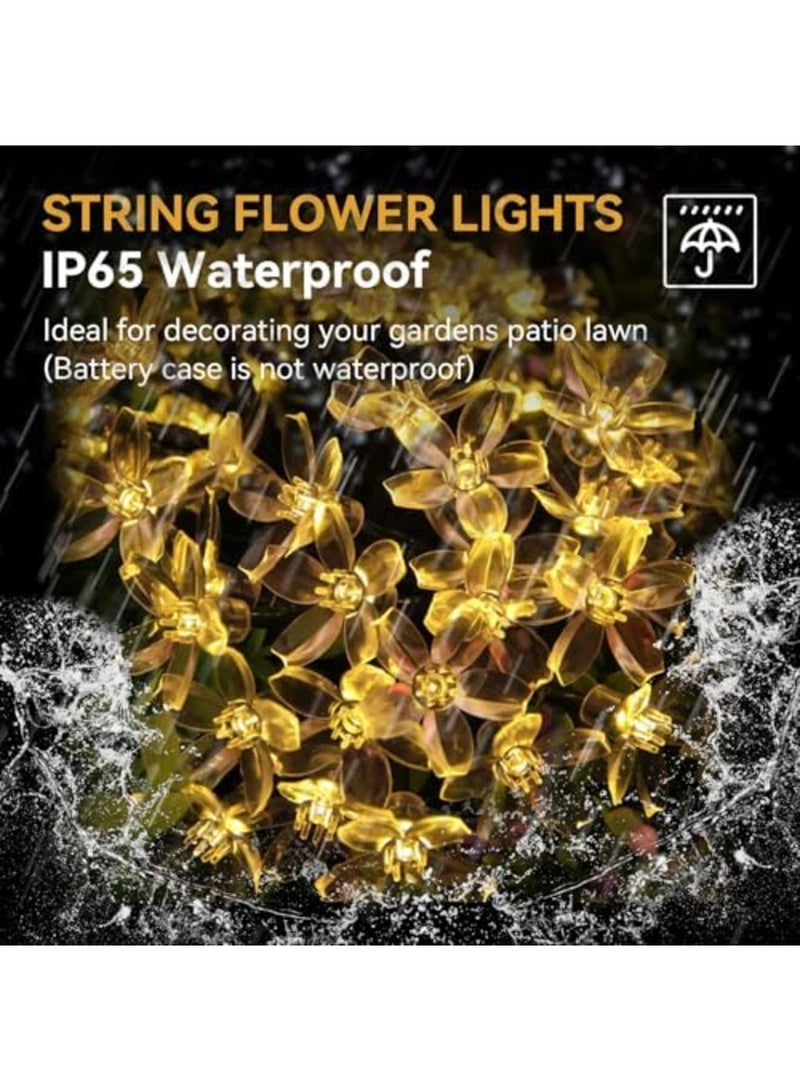 Barakah Cherry Blossom Flower Fairy Lights, Diwali Lights - 40 LED Battery Operated String Lights for Indoor/Outdoor Use, Waterproof Decor for Wedding, Garden, Bedroom, and More (6m, 40 Lights) - Image 5