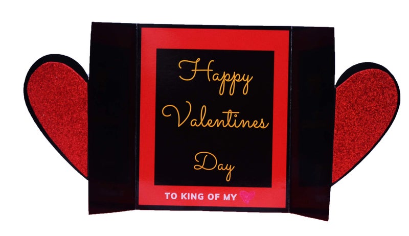 Gaurangi Rose Greeting Card For Valentines Day Red&Black Theme-Love Greeting Card With Romantic Rose Design Valentines Day Gift For Friend|Girlfriend|Boyfriend|Husband (Pack Of 1),Valentine's Day - Image 3