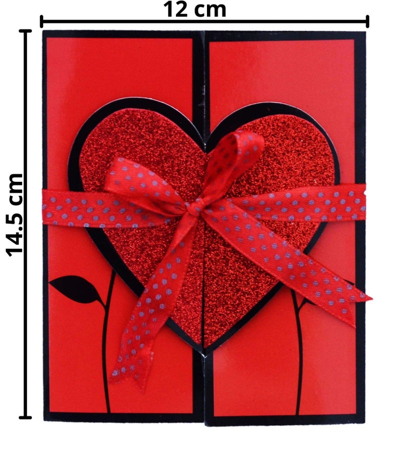 Gaurangi Rose Greeting Card For Valentines Day Red&Black Theme-Love Greeting Card With Romantic Rose Design Valentines Day Gift For Friend|Girlfriend|Boyfriend|Husband (Pack Of 1),Valentine's Day - Image 4