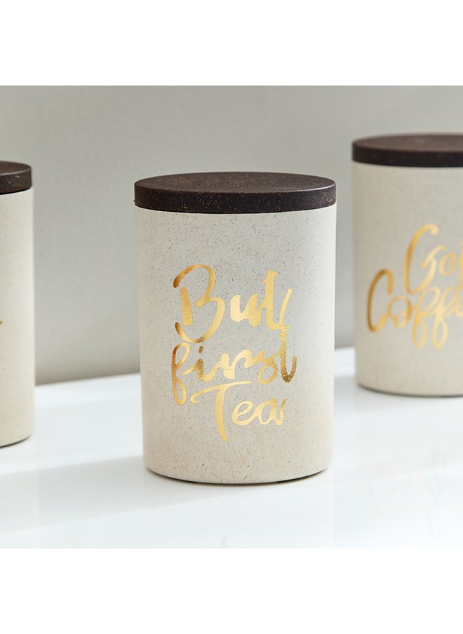 3-Piece Bios Rice Husk Tea Coffee Sugar Jar Set 1000 Ml