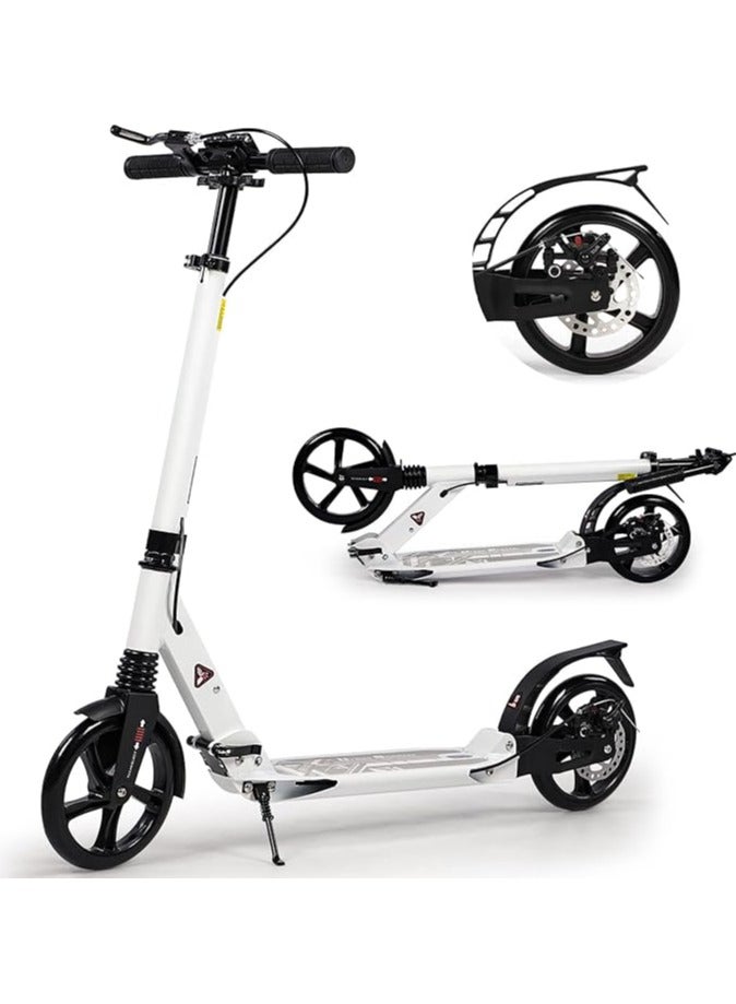 Kick Scooter for Kids Ages 8-12 and up, 200mm Big Wheels Scooter for Adults with Disc Brakes, Adult Scooter with Carry Strap and Double Shock Absorption, Foldable Scooters for Teenagers 11-15 - Image 1