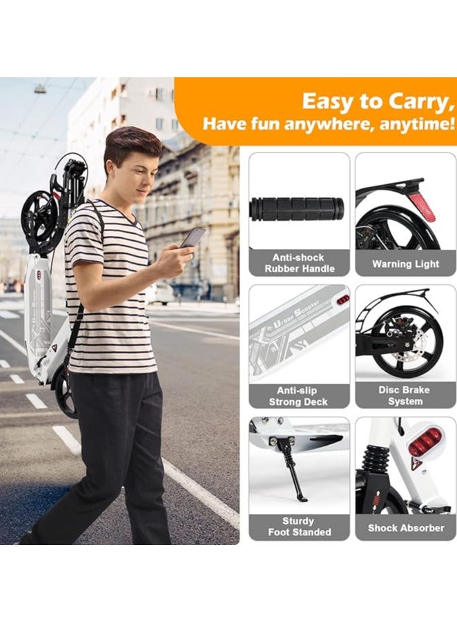 Kick Scooter for Kids Ages 8-12 and up, 200mm Big Wheels Scooter for Adults with Disc Brakes, Adult Scooter with Carry Strap and Double Shock Absorption, Foldable Scooters for Teenagers 11-15 - Image 5