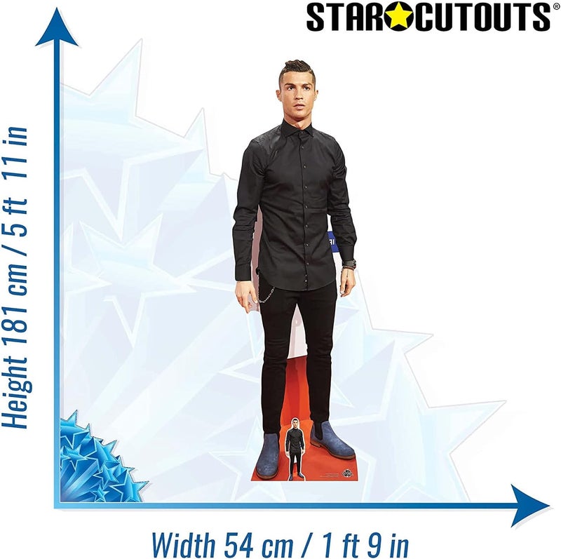 bpa Life Size Cardboard Cut Out Christiano Ronaldo, Multi-Colour, 181cm Tall - Image 3