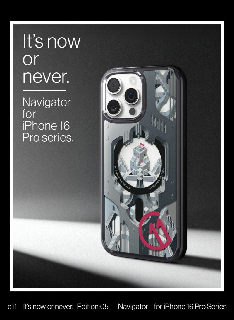 Spigen Ultra Hybrid T MagFit for iPhone 16 Pro MAX Case Cover [Camera Control Button Cover] with MagSafe [3D Spatial Effect with Hexa-Layer Print] - C11 Navigator - Image 2