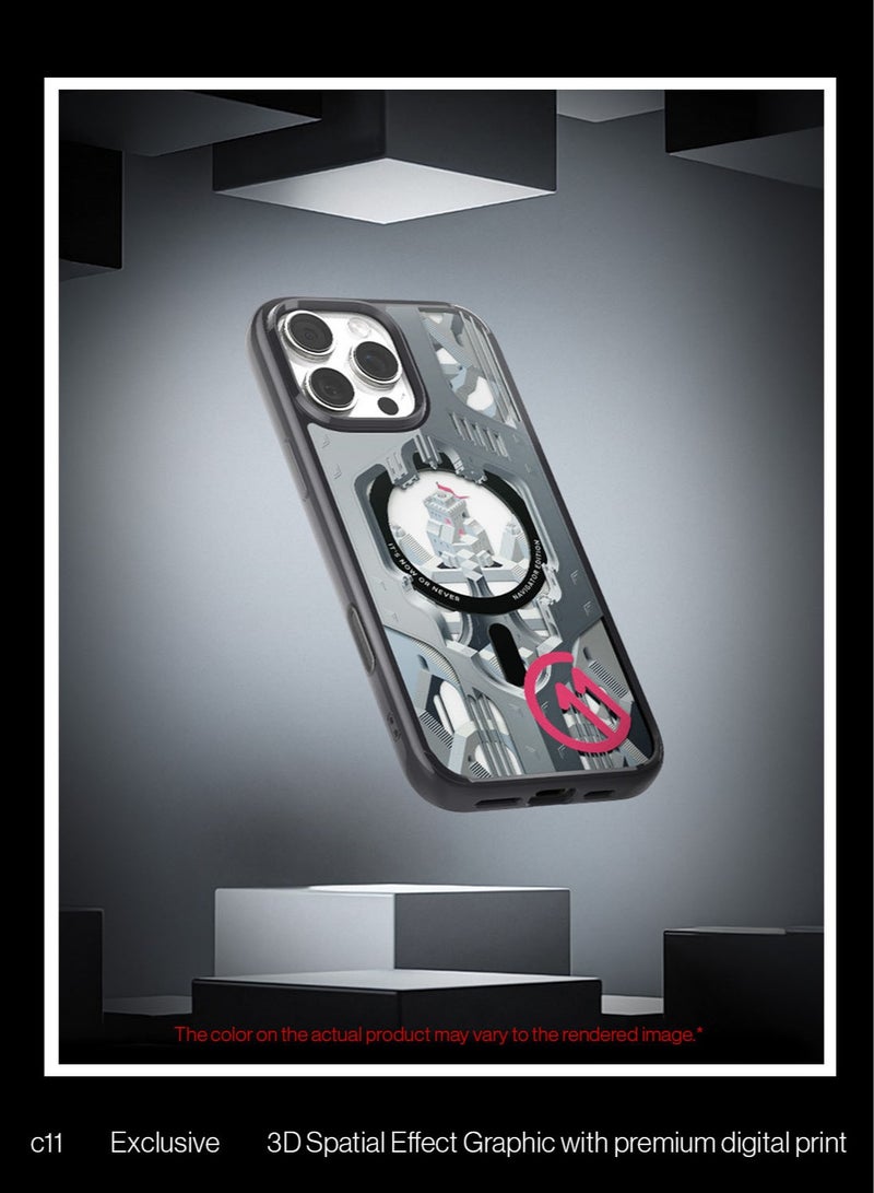 Spigen Ultra Hybrid T MagFit for iPhone 16 Pro MAX Case Cover [Camera Control Button Cover] with MagSafe [3D Spatial Effect with Hexa-Layer Print] - C11 Navigator - Image 3