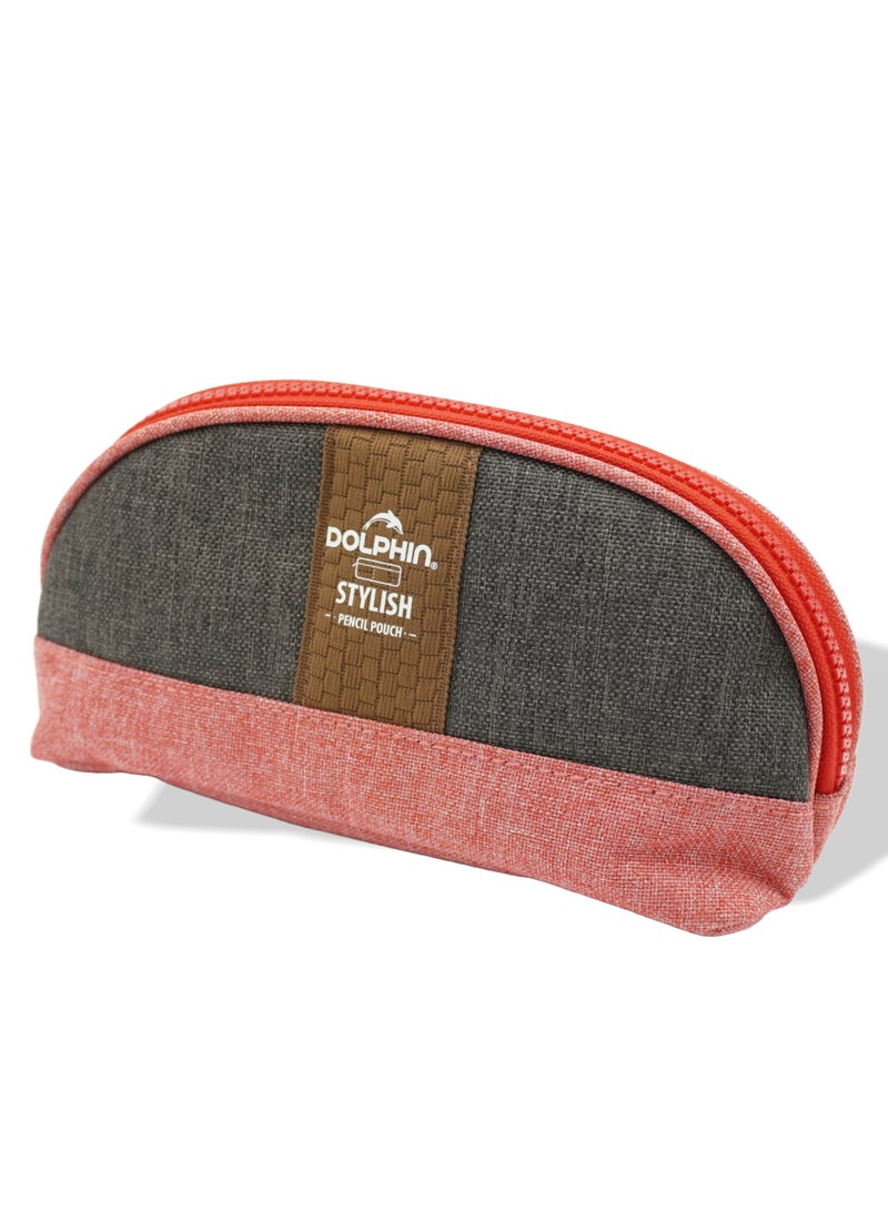 Dolphin Pencil Pouch 6451, Red, Washable & Dirt-Resistant, Spacious Storage for School & Office - Image 1