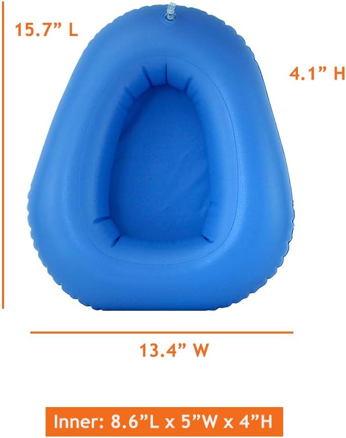 Mybow Inflatable Bedpan for Elderly Females Fractured Bed Pan Hospital Toilet Comfortable Inflatable Bed Potty for Adults Disabled Bariatric Bedpan Portable Toilet Nursing Equipment - Image 3