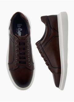 Men's Solid Sneakers with Lace-Up Closure