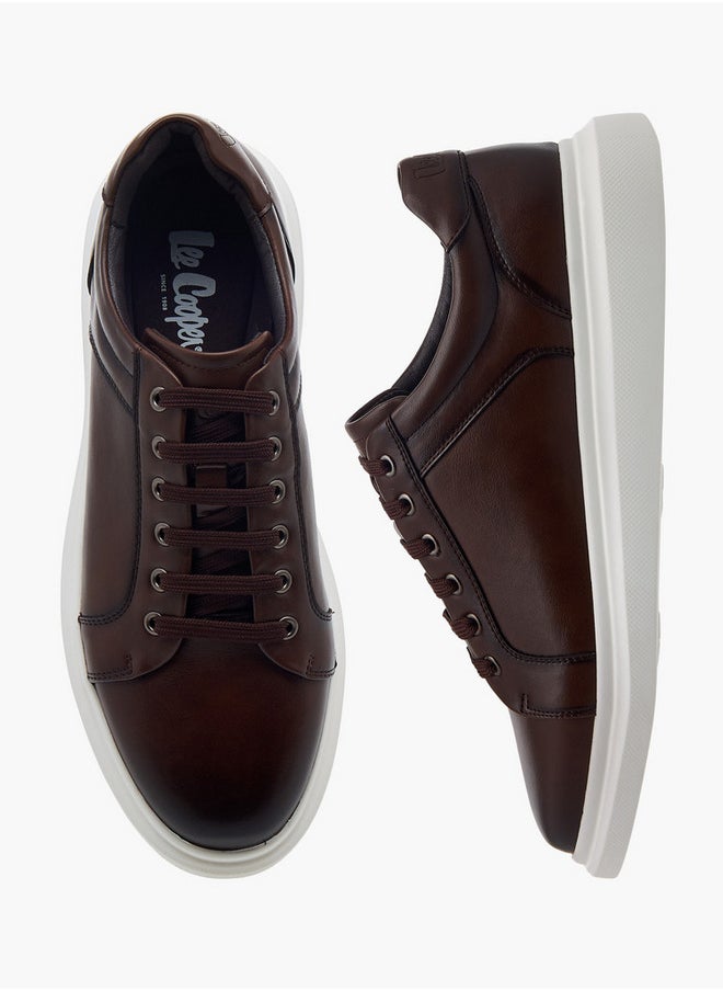 Lee Cooper - Men's Solid Sneakers with Lace-Up Closure - Image 1
