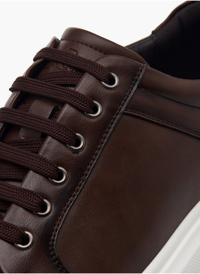 Lee Cooper - Men's Solid Sneakers with Lace-Up Closure - Image 1