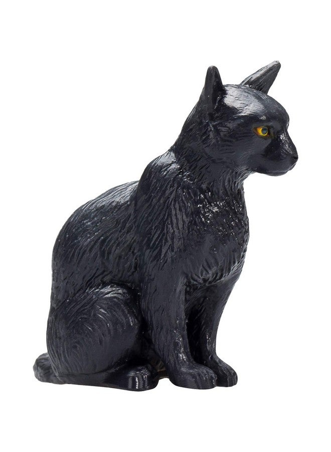 MOJO Black Cat Sitting Realistic Domesticated Animal Hand Painted Toy Figurine - Image 2