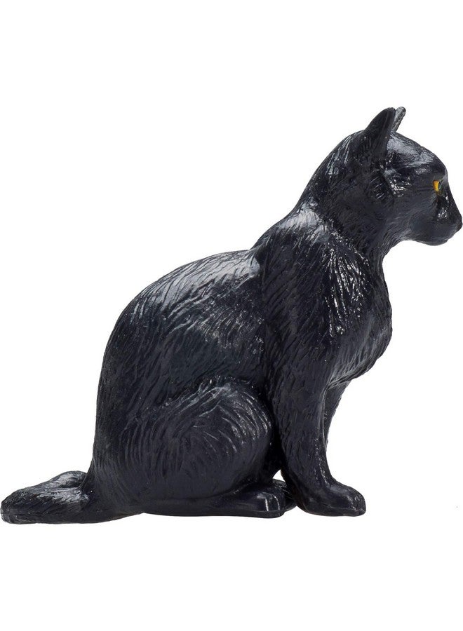 MOJO Black Cat Sitting Realistic Domesticated Animal Hand Painted Toy Figurine - Image 3