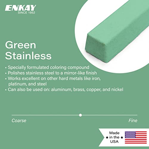 ENKAY - Green Stainless Steel Polishing Compound, 4 Oz. (U.S. Made) - Image 3