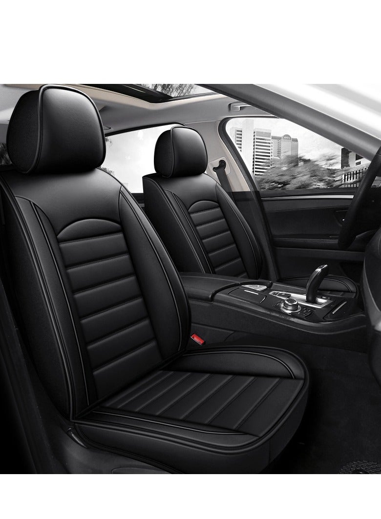 DUNISO Car Seat Cover,Universal Fully Wrapped Seat Cushion, Artificial Leather Car Backrest Seat Cover, With Headrest and Cushion,Wear Resistant And Anti Slip, Suitable For All Seasons, Suitable For Most Car Seats  - Image 2