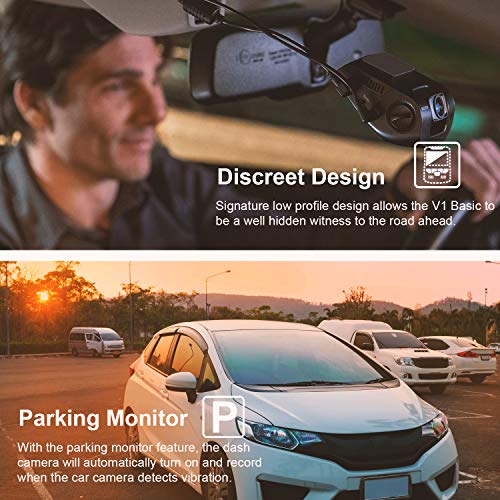 Rexing V1 Basic Dash Cam 1080P FHD DVR Car Driving Recorder, 2.4" LCD Screen 170°Wide Angle, G-Sensor, WDR, Parking Monitor, Loop Recording - Image 4
