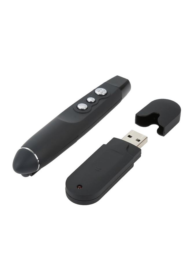 BURAQ - PP-1000 Multimedia Presentation Remote PowerPoint Clicker 2.4GHz RF Laser Pointer with USB Receiver(Black) - Image 1
