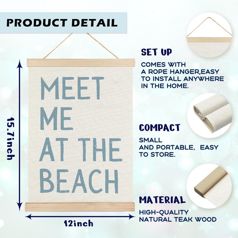 RYYCDOI Coastal Cowgirl Beach Room Decor Set of 2, Aesthetic Seashell Wall Decor, Blue Beach Decor for Teen Girls Room, 12x16 Inches - Image 2