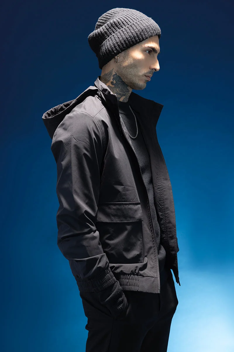 SNITCH جاكيت بغطاء رأس قابل للفصل أسود