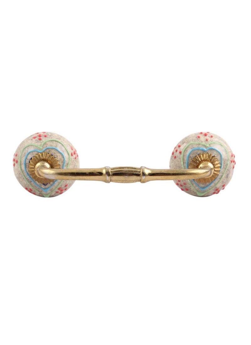 IndianShelf 1 Pack Multicolor Unique Drawer Handles Decorative Cabinet Pulls Gold Hardware 6 Hole to Hole BH238CRACK130A