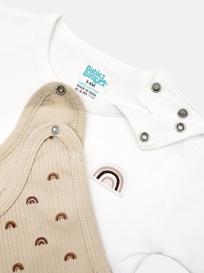 Babies Basic Premium Ribbed Cotton Dungaree with Short Sleeves T-Shirt - Image 5