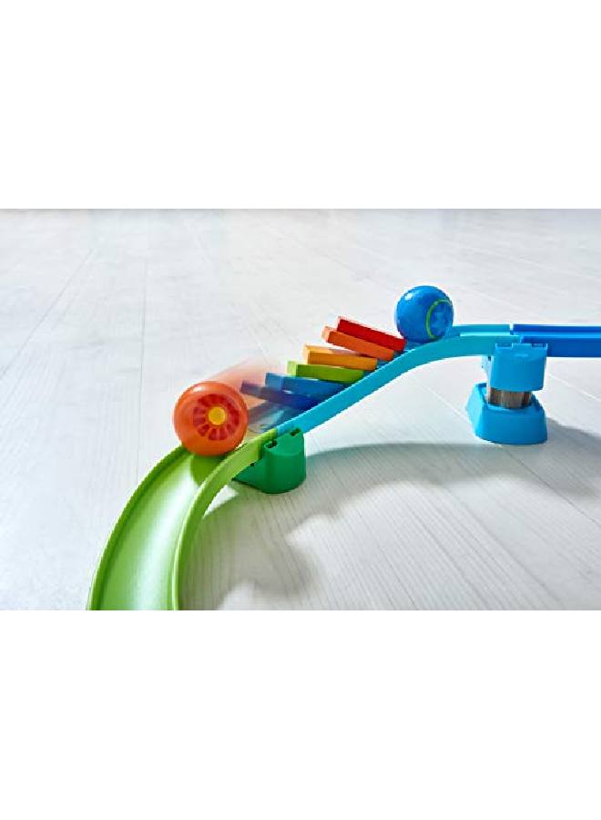 HABA Kulllerbu Kringel Domino Playset 33 Piece Ball Track Starter Set With Two Sets Of Falling Dominoes Ages 2+ - Image 4