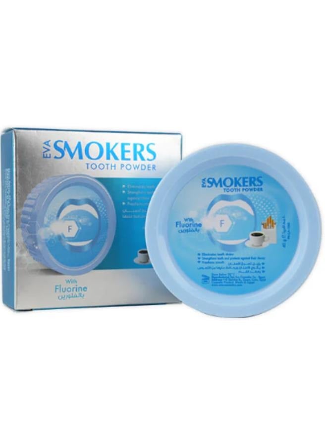 إيفا سموكرز بودرة تنظيف أسنان بالفلورين 40جرام - Image 1