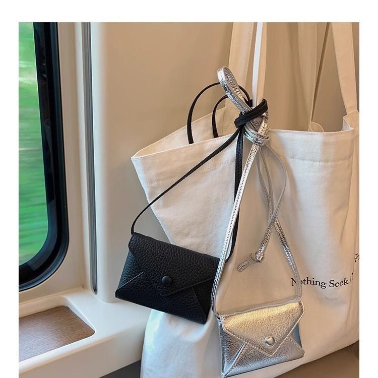 Mini Pendant Small Bag Card Holder Waist Bag Versatile Korean Style Single Shoulder Crossbody Small Bag Silver Black Blue - Image 3