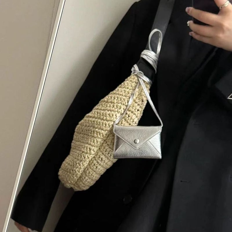 Mini Pendant Small Bag Card Holder Waist Bag Versatile Korean Style Single Shoulder Crossbody Small Bag Silver Black Blue - Image 5