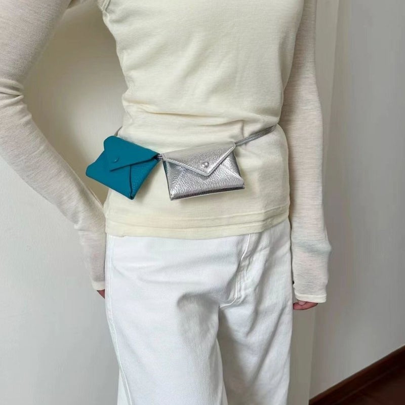 Mini Pendant Small Bag Card Holder Waist Bag Versatile Korean Style Single Shoulder Crossbody Small Bag Silver Black Blue - Image 4