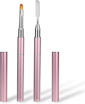 MWOOT DualEnded Gel Brush Picker Brush tool Mwoot Stainless Steel 2 in 1 Designs Gel Nail Brushes Gel Nail Tool for Gel Acrylic Nails ExtensionPink - Image 5