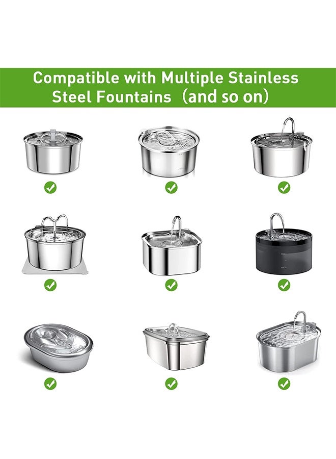 غنافوتو مرشحات نافورة مياه للقطط لـ 108/3.2 لتر و 67 أونصة/2 لتر مرشحات نافورة مياه للحيوانات الأليفة من الفولاذ المقاوم للصدأ، 12 مرشح بديل لنافورة القطط مع 12 إسفنجة - Image 5