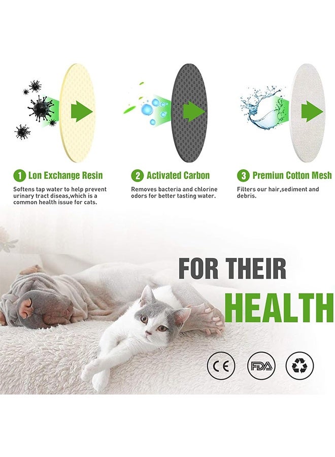 غنافوتو مرشحات نافورة مياه للقطط لـ 108/3.2 لتر و 67 أونصة/2 لتر مرشحات نافورة مياه للحيوانات الأليفة من الفولاذ المقاوم للصدأ، 12 مرشح بديل لنافورة القطط مع 12 إسفنجة - Image 4