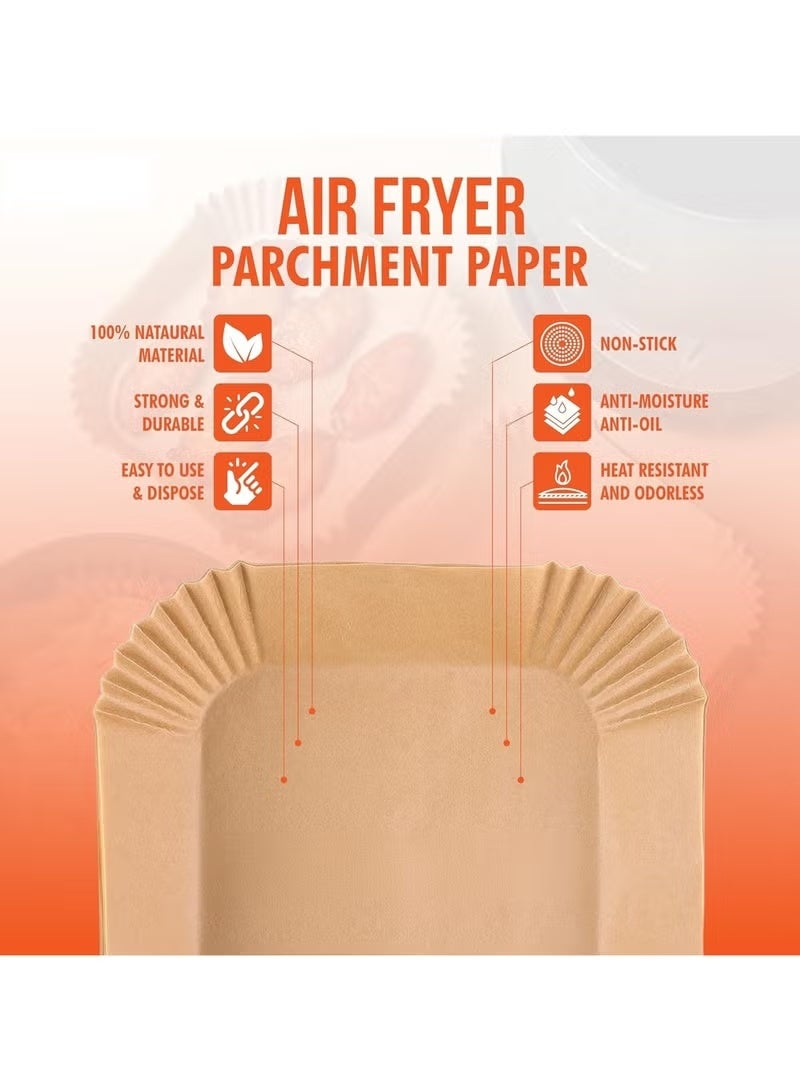 100 Pieces Air Fryer Disposable Paper Liners, Square Air Fryer Liners, Waterproof Baking Paper for Air Fryer, Microwave Baking Parchment Material, Size 16 cm (6.3 Inches) - Image 4