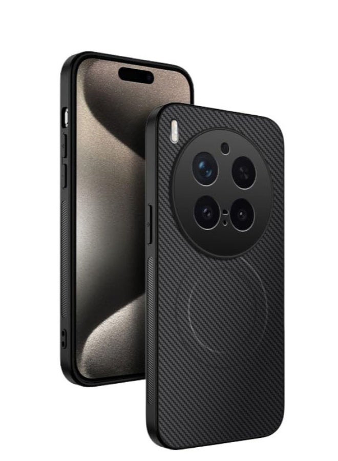 general Carbon Fiber Magnetic Case Compatible with Vivo X300 Pro Cover with Wireless Charging, Ultra-thin Matte Anti Shock and Anti Fall Magnetic Cover for Vivo X300 Pro - Image 1
