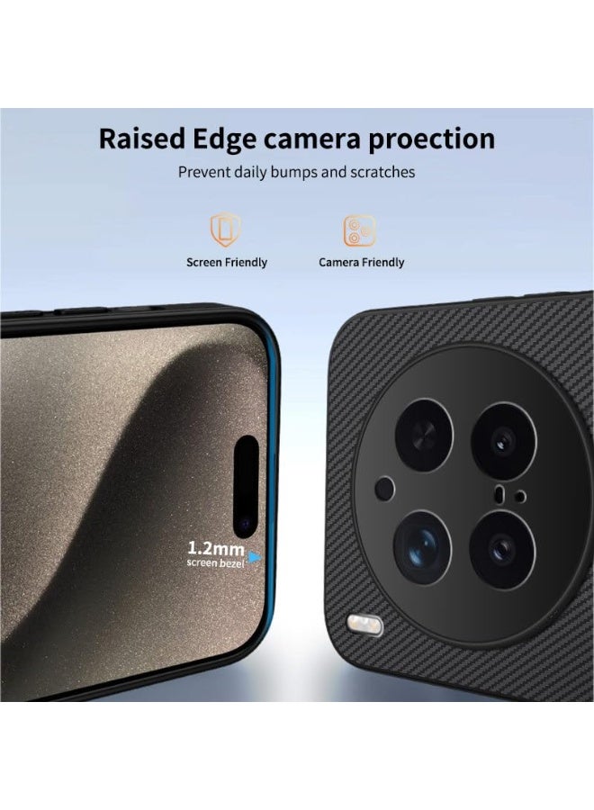 general Carbon Fiber Magnetic Case Compatible with Vivo X300 Pro Cover with Wireless Charging, Ultra-thin Matte Anti Shock and Anti Fall Magnetic Cover for Vivo X300 Pro - Image 4